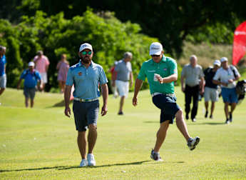 On the tee: At the AfrAsia Bank Mauritius Open