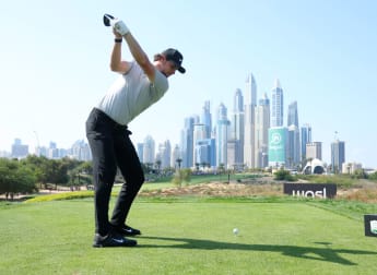 Thomas Pieters shares halfway lead in Dubai after late fireworks