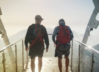 Golfers take on the world’s longest zipline in Ras Al Khaimah