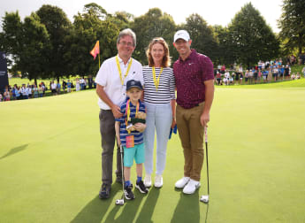 Rory McIlroy grants wish to young golf enthusiast Michael Horgan at the Horizon Irish Open