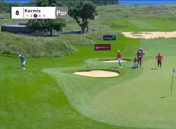 WATCH: Karmis makes chip-in eagle at the eighth