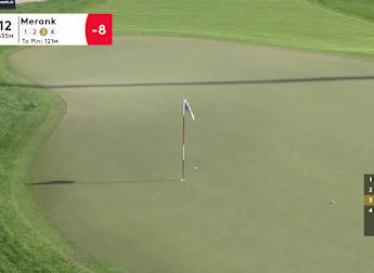 Adrian Meronk takes dead aim at the 12th Hole