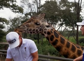 Nick Bachem and Freddy Schott visit Giraffe Sanctuary