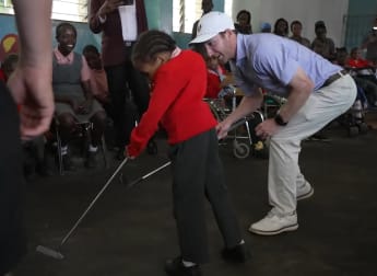 'It is quite inspiring when you see how happy they are' - Kipp Popert and Chris Biggins visit Cerebral Palsy Unit in Kenya