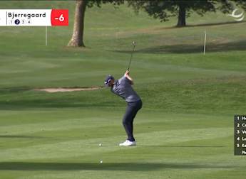 Lucas Bjerregaard continues birdie run with fine approach at the fourth