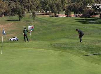 Joe Dean chips in for eagle at the fourth 