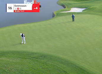WATCH: Jesper Svensson holes from long range for birdie at the 16th