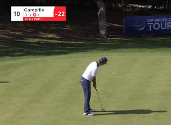 Jorge Campillo holes monster birdie putt at the tenth