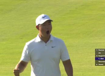 WATCH: Tom Kim makes incredible 59ft birdie! 