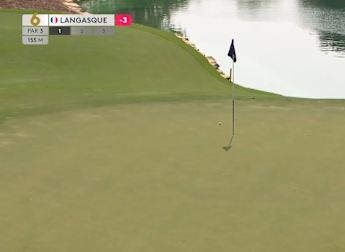 Romain Langasque dials in at the par-three sixth
