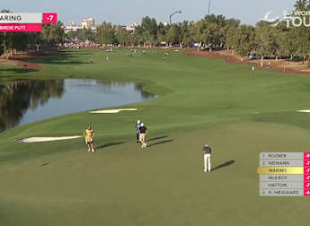 Paul Waring pours in left-to-right birdie putt at the 14th