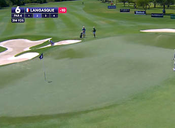 Romain Langasque holes bunker shot for eagle