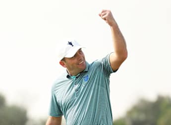 Francesco Molinari channelling his inner football coach at Team Cup