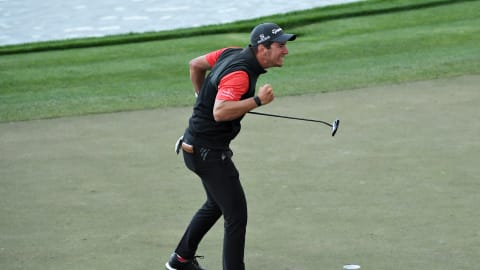 Lucas Herbert after winning a play-off