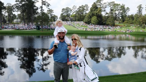 Jon Rahm with his wife Kelley and his children Kepa and Eneko