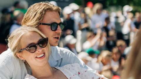 Golf fans enjoying the entertainment