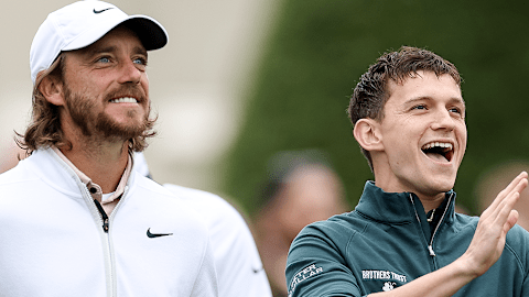 Tommy Fleetwood & Tom Holland entertaining fans on the Wednesday