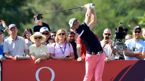 Viktor Hovland wears colourful trousers on Pink Saturday