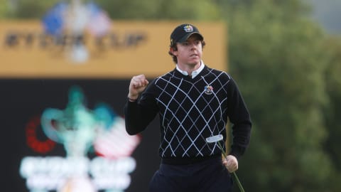 Rory McIlroy in action during his first Ryder Cup appearance in 2010
