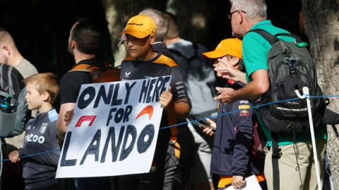 A fan shows his appreciation for the F1 star
