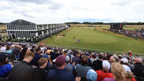 Fans enjoy the view from the grandstand