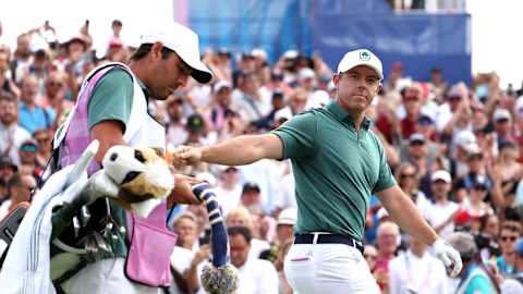 The crowds were out in force for Rory McIlroy as he began his round, offering them reason for cheer with two birdies in his opening three holes