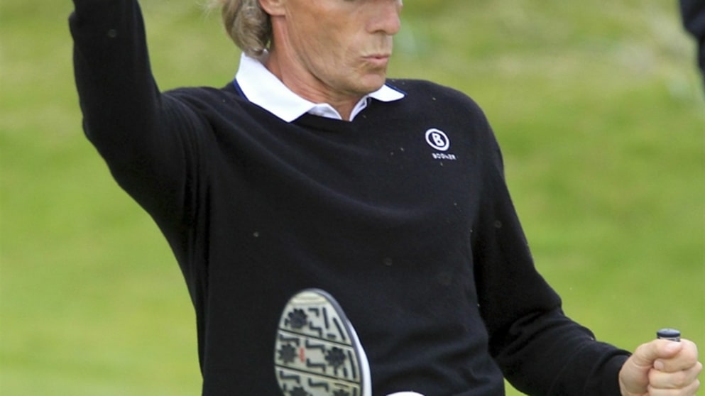 Bernhard Langer of Germany in action during the third round of The Senio