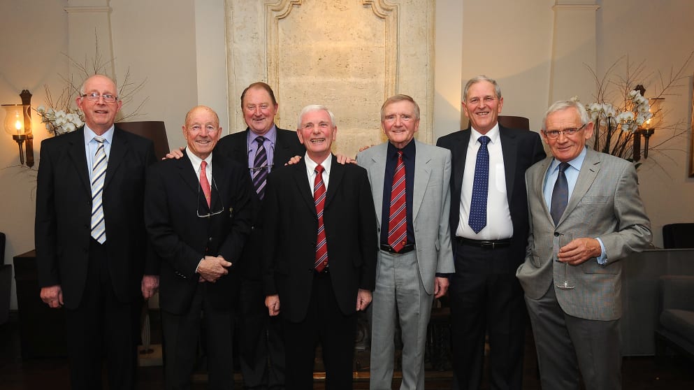 The Butten Boys (L-R): Mike Ingham, Tommy Horton, Brian Barnes, Sandy Wilson, Jim McAlister, Iain Clark and Tony Martin