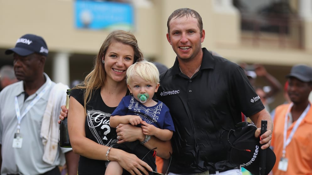Dean Burmester and his family at the Tshwane Open