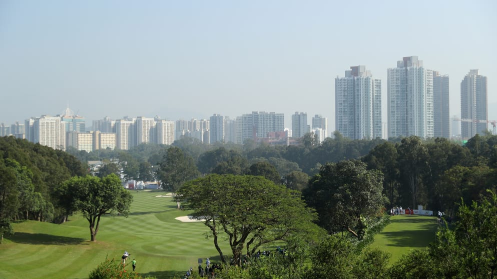 A general view of Hong Kong GC with the city in the backdrop