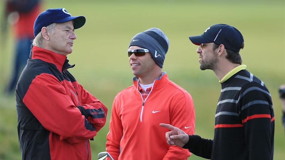 Bill Murray, Paul Casey and Michael Phelps 