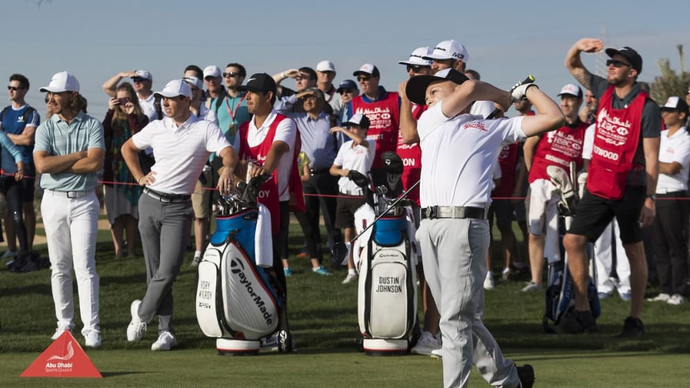 13 year old Oscar Murphy in the Beat the Pro Challenge in Abu Dhabi