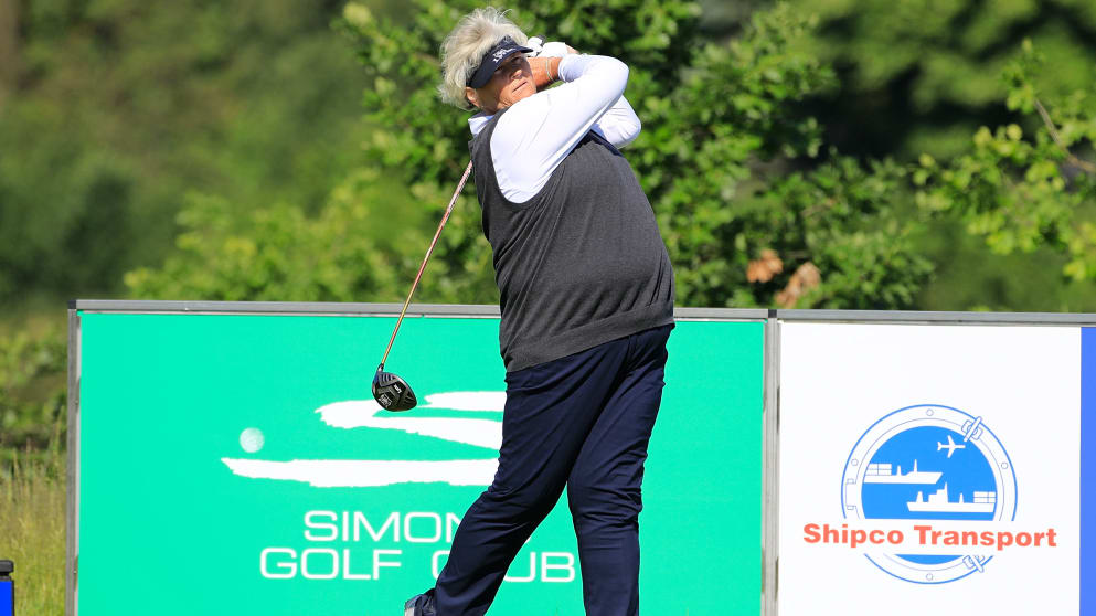 Dame Laura Davies in action at the Shipco Masters promoted by Simon's Golf Club