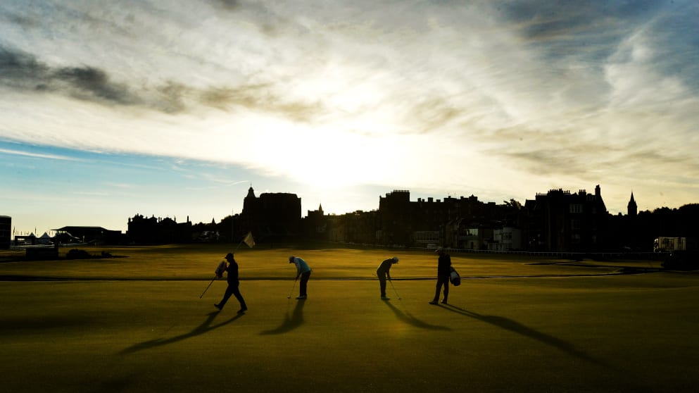 Players practicing on Monday ahead of the Alfred Dunhill Links Championship