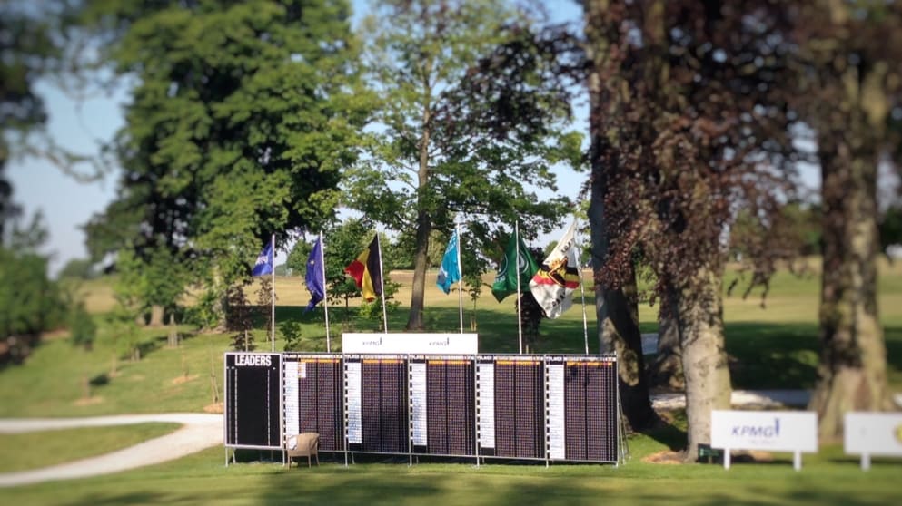 The leaderboard at Golf de Pierpont