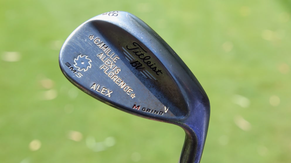 A close-up of the wedge of Alex Levy