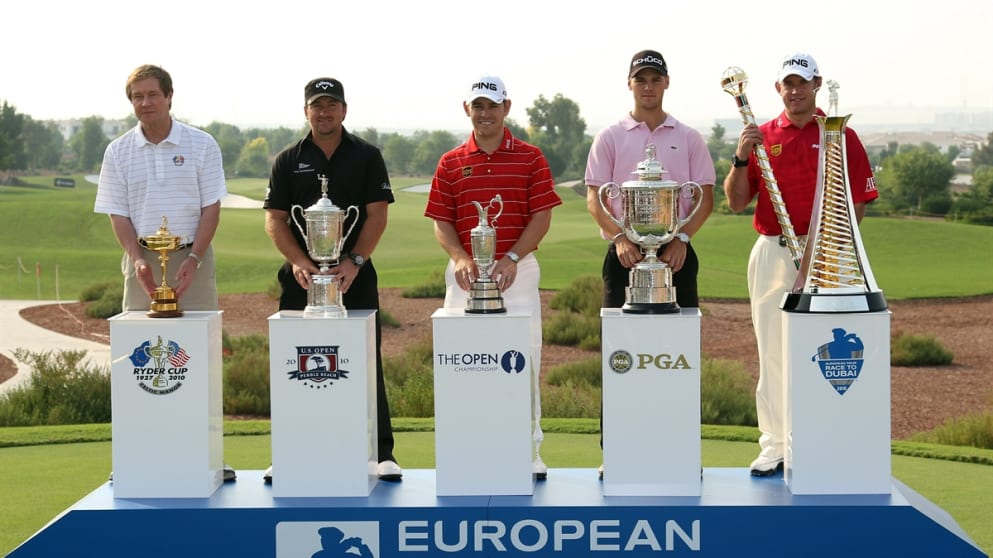 European Tour Champions showcase their trophies