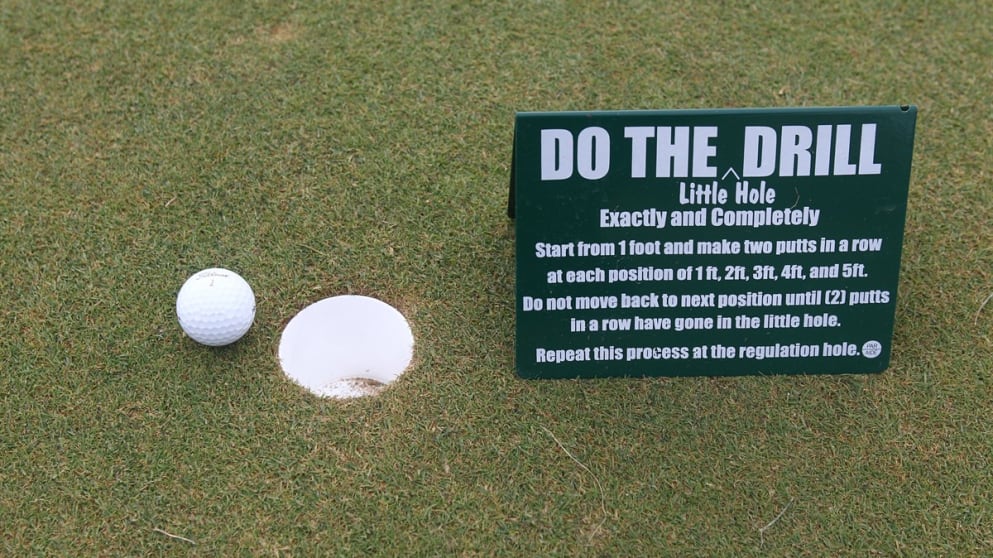 The mammoth putting green at PGA Catalunya features a section with very small holes