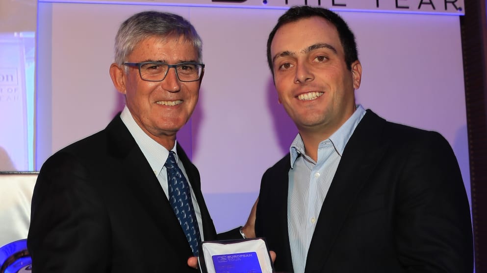 Francesco Molinari receives Honorary Life Membership from European Tour Chairman David Williams