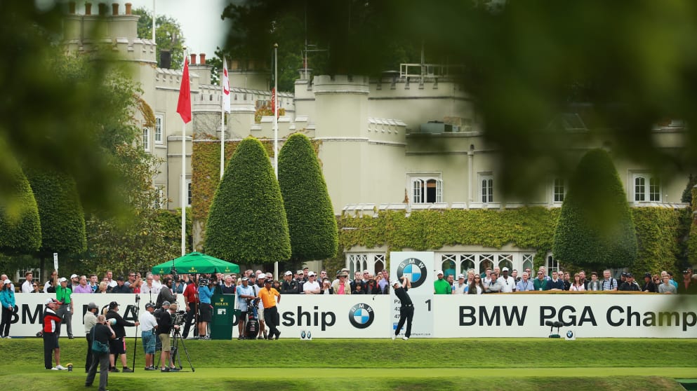 Emiliano Grillo of Argentina tees off on the 1st hole during day 3