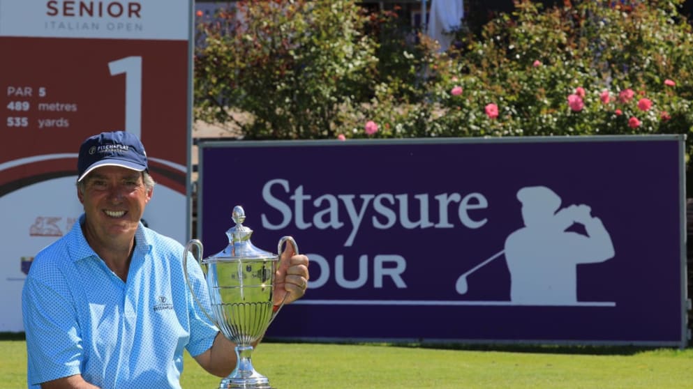 Barry Lane with the Senior Italian Open trophy
