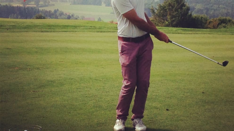 Kyle Cobb practises at the Swiss Challenge 