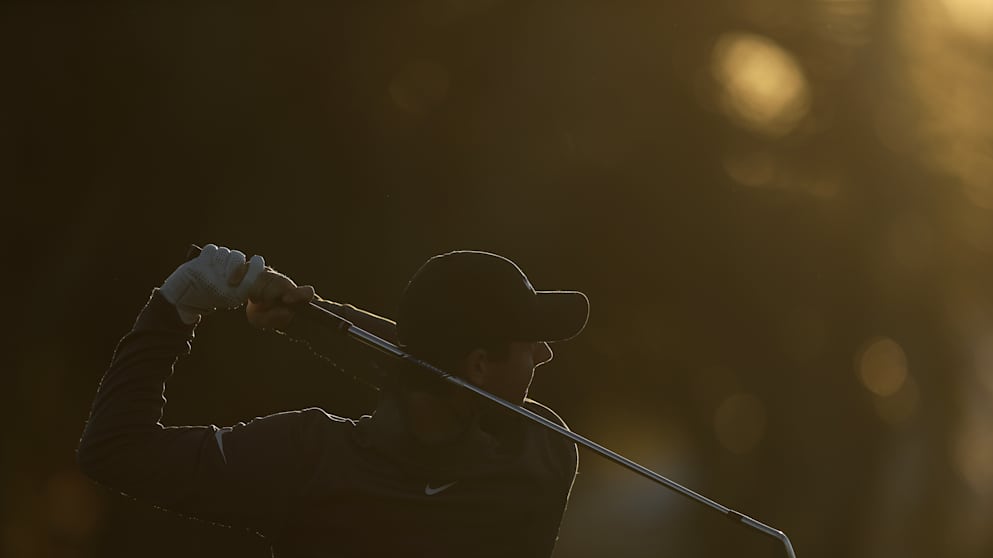 Rory McIlroy on the driving range at Austin Country Club