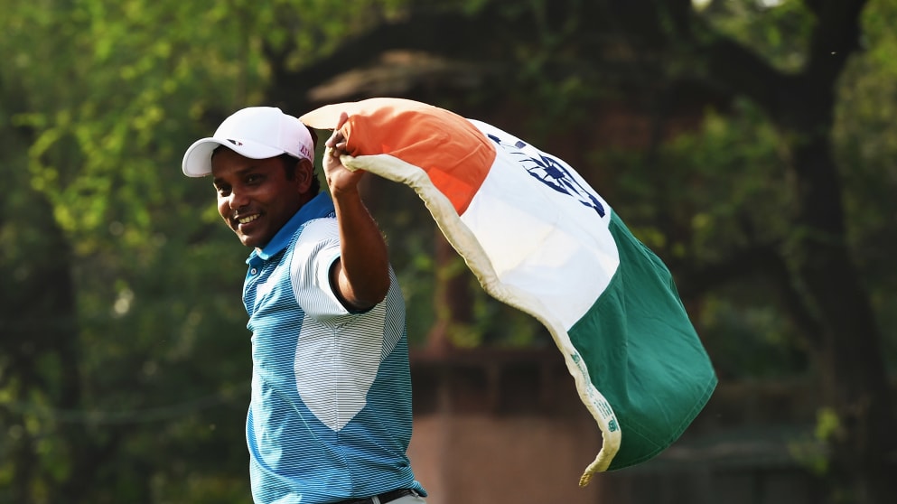 SSP Chawrasia celebrating with national flag