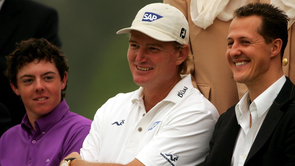 Rory McIlroy, Ernie Els and Michael Schumacher