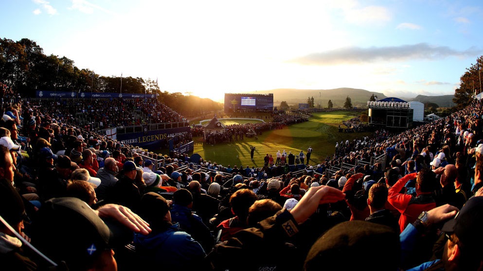 First tee at Gleneagles 2014 Ryder Cup 