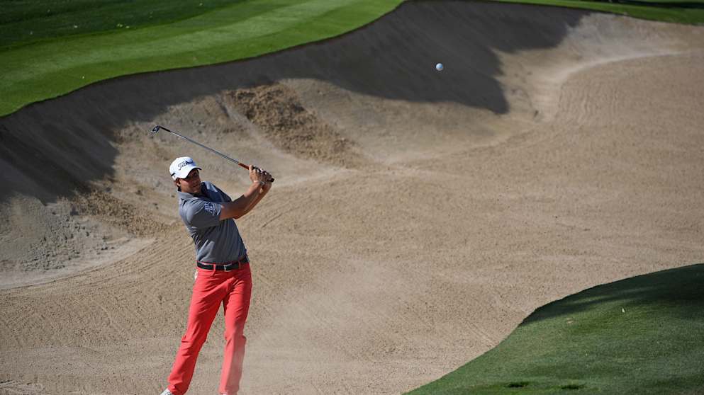 Peter Uihlein in action at the Omega Dubai Desert Classic
