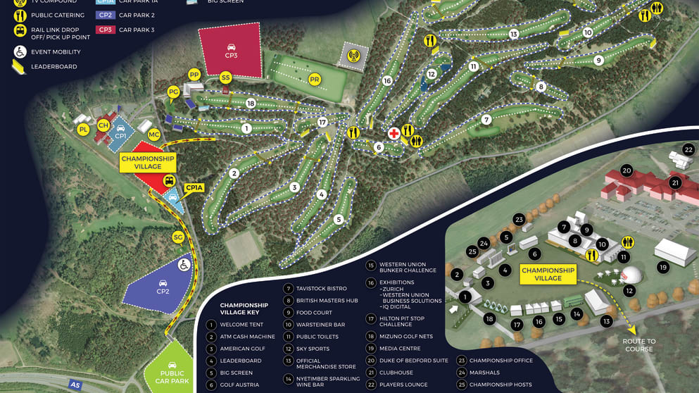 Site map for British Masters supported by Sky Sports
