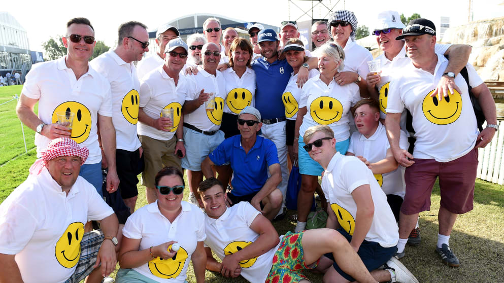 Andy Sullivan with his fan club