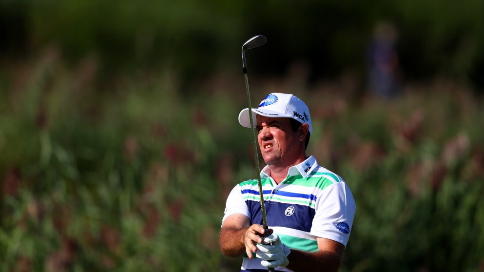 Scott Hend on the 18th at the 2016 KLM Open